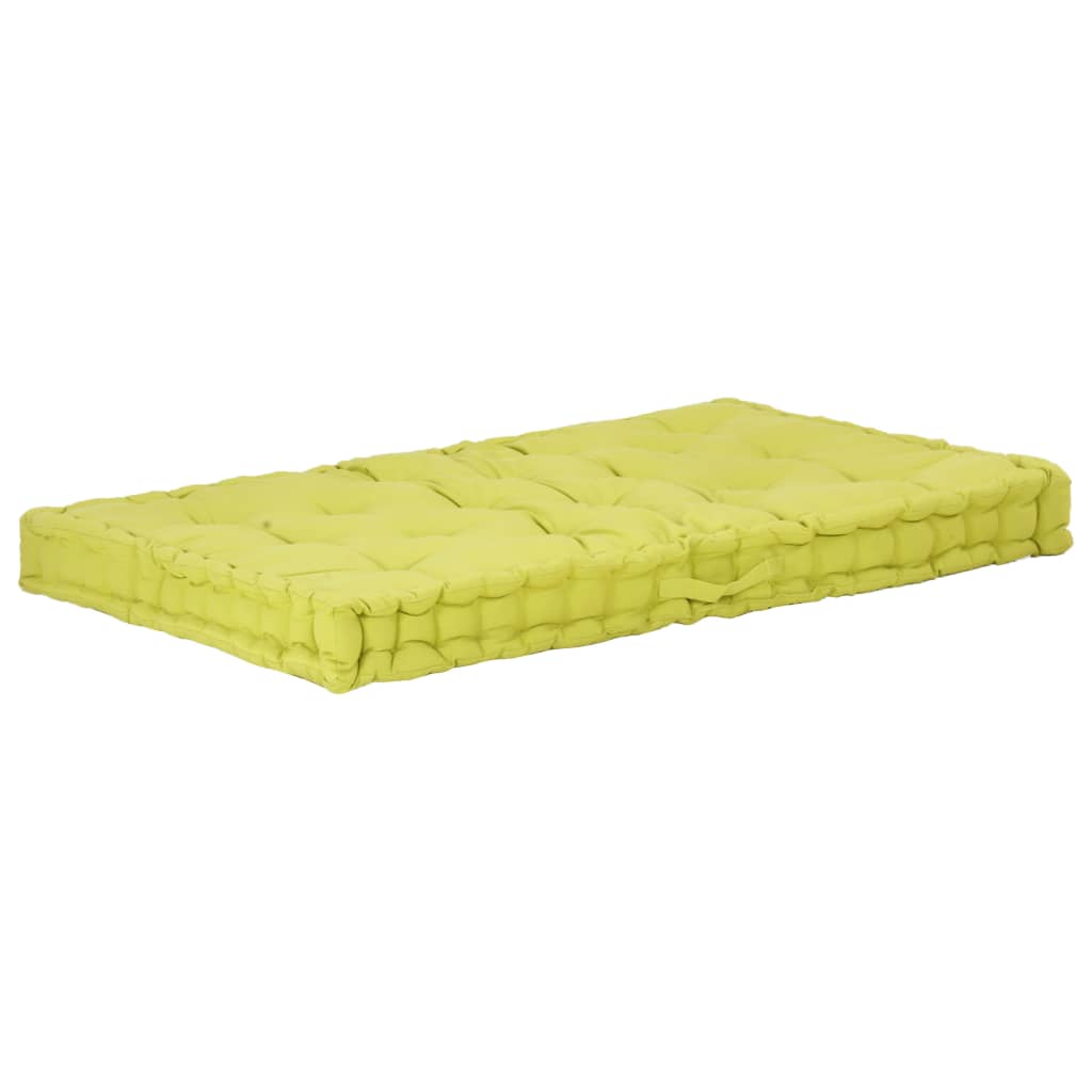 vidaXL Cuscino per Pallet e Pavimento in Cotone 120x80x10 cm Verde