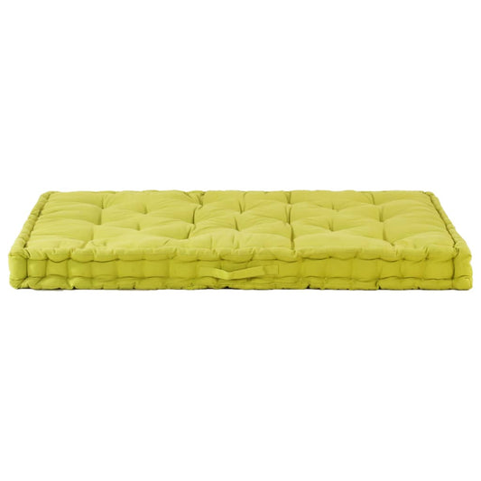 vidaXL Cuscino per Pallet e Pavimento in Cotone 120x80x10 cm Verde