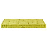 vidaXL Cuscino per Pallet e Pavimento in Cotone 120x80x10 cm Verde