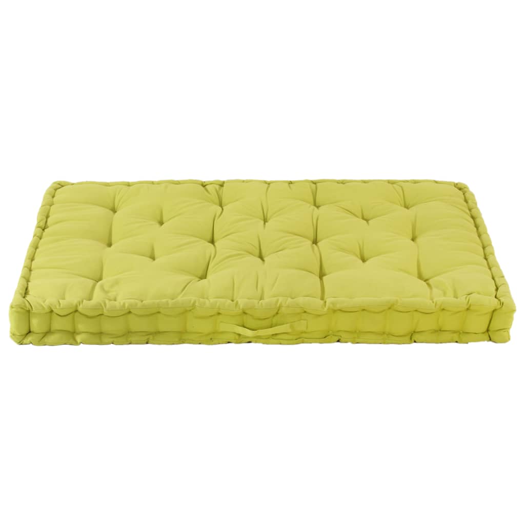 vidaXL Cuscino per Pallet e Pavimento in Cotone 120x80x10 cm Verde