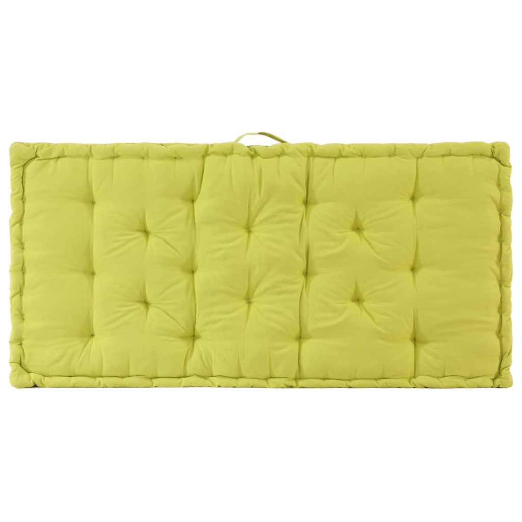 vidaXL Cuscino per Pallet e Pavimento in Cotone 120x80x10 cm Verde