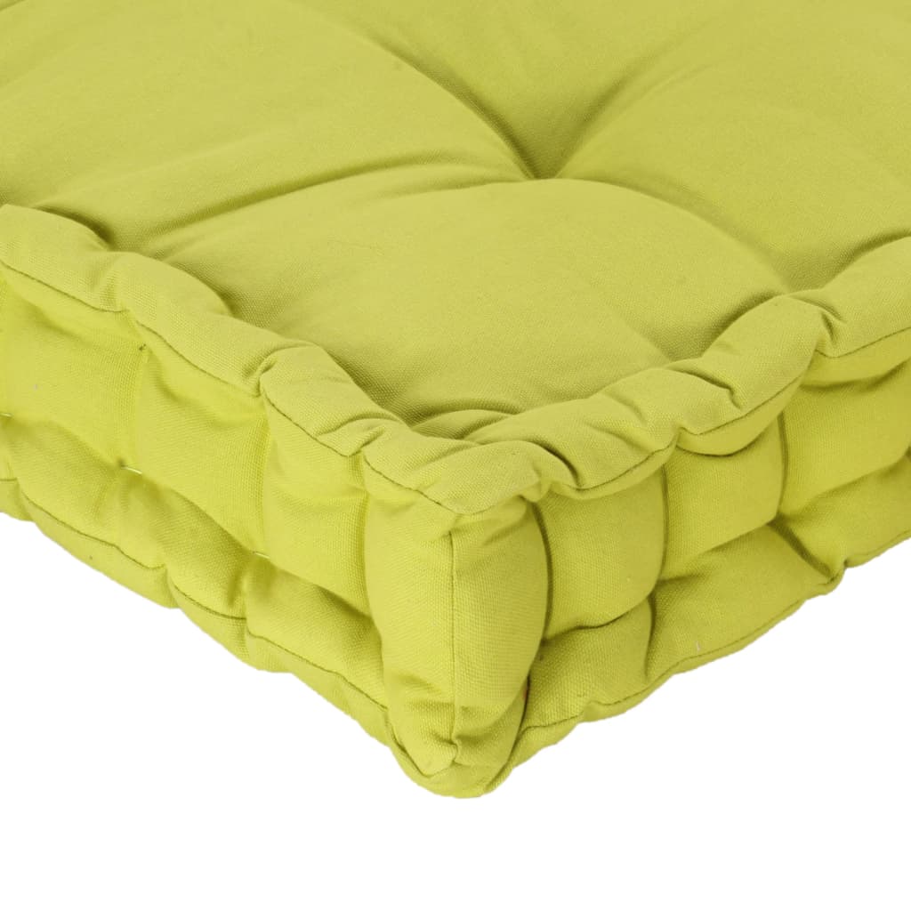 vidaXL Cuscino per Pallet e Pavimento in Cotone 120x80x10 cm Verde