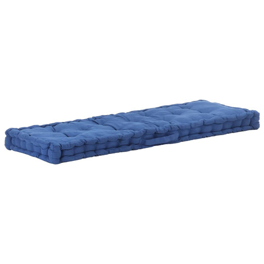 vidaXL Cuscino per Pallet e Pavimento in Cotone 120x40x7 cm Blu Chiaro