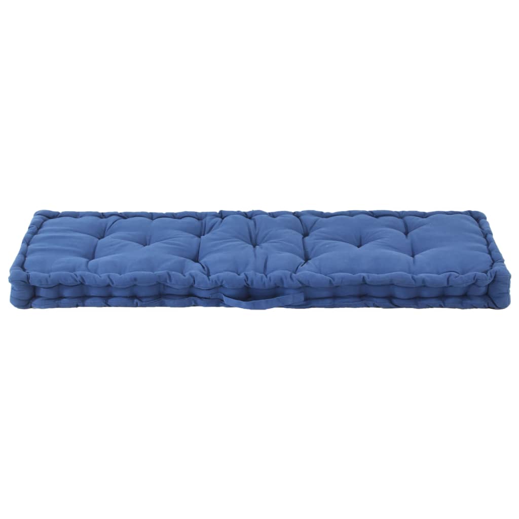 vidaXL Cuscino per Pallet e Pavimento in Cotone 120x40x7 cm Blu Chiaro