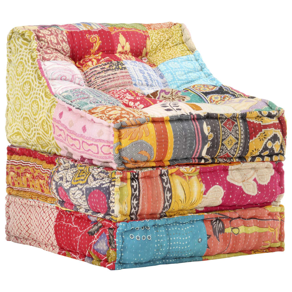 vidaXL Pouf Modulare in Tessuto Patchwork