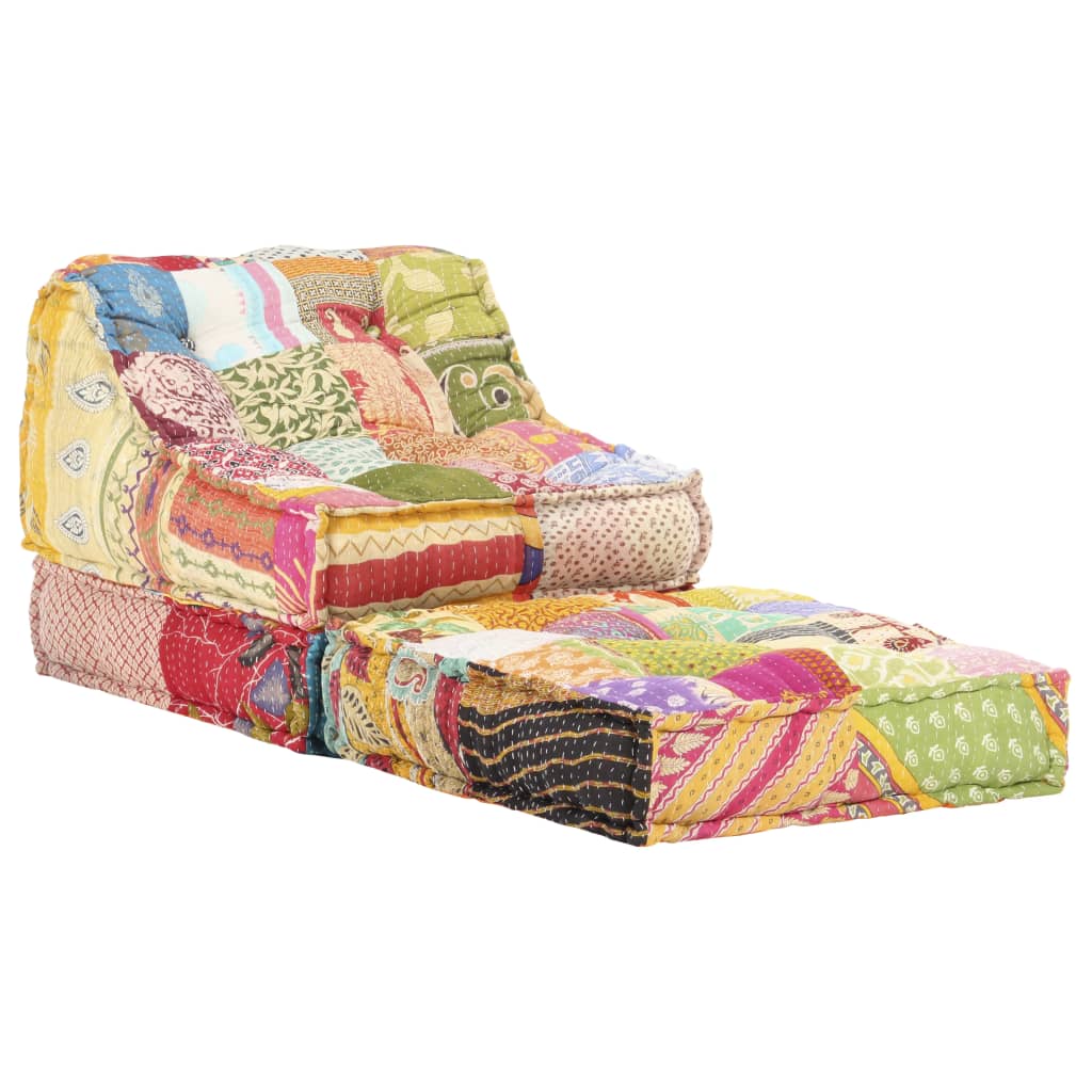 vidaXL Pouf Modulare in Tessuto Patchwork