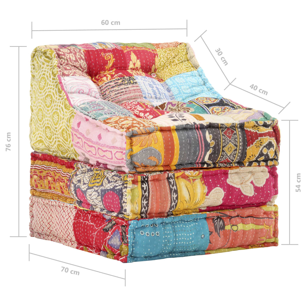 vidaXL Pouf Modulare in Tessuto Patchwork