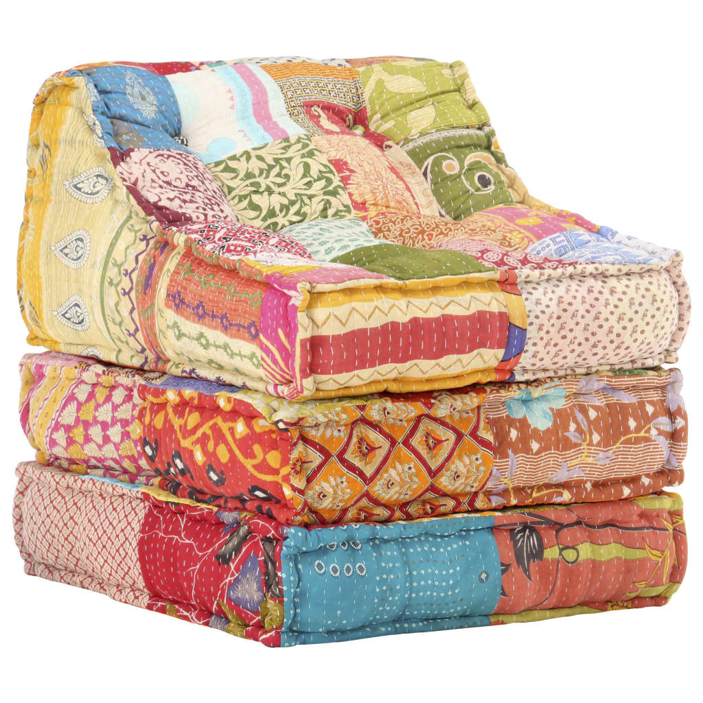 vidaXL Pouf Modulare in Tessuto Patchwork