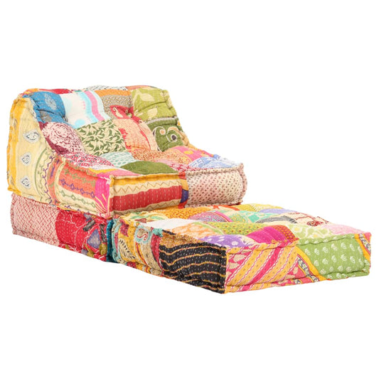 vidaXL Pouf Modulare in Tessuto Patchwork