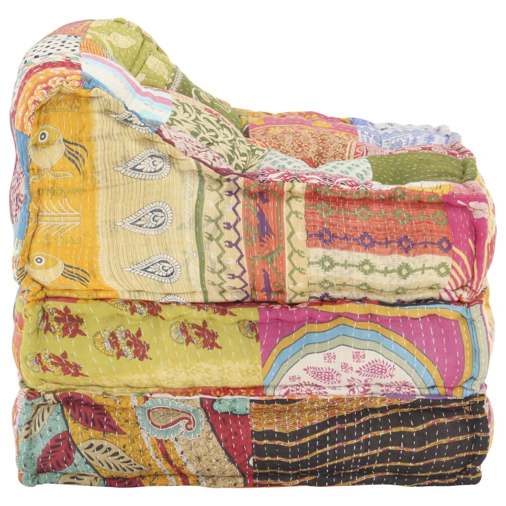 vidaXL Pouf Modulare in Tessuto Patchwork