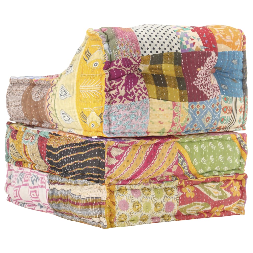 vidaXL Pouf Modulare in Tessuto Patchwork