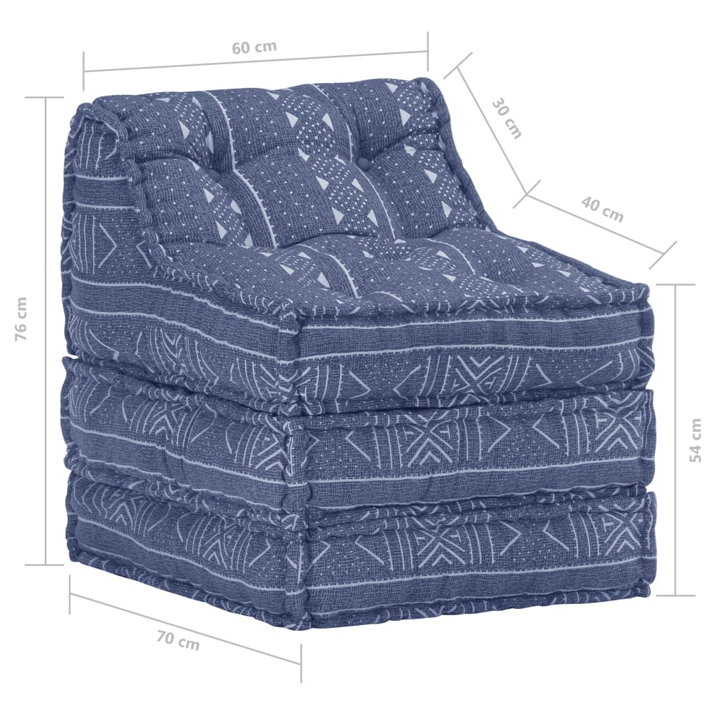 vidaXL Pouf Modulare Indaco in Tessuto