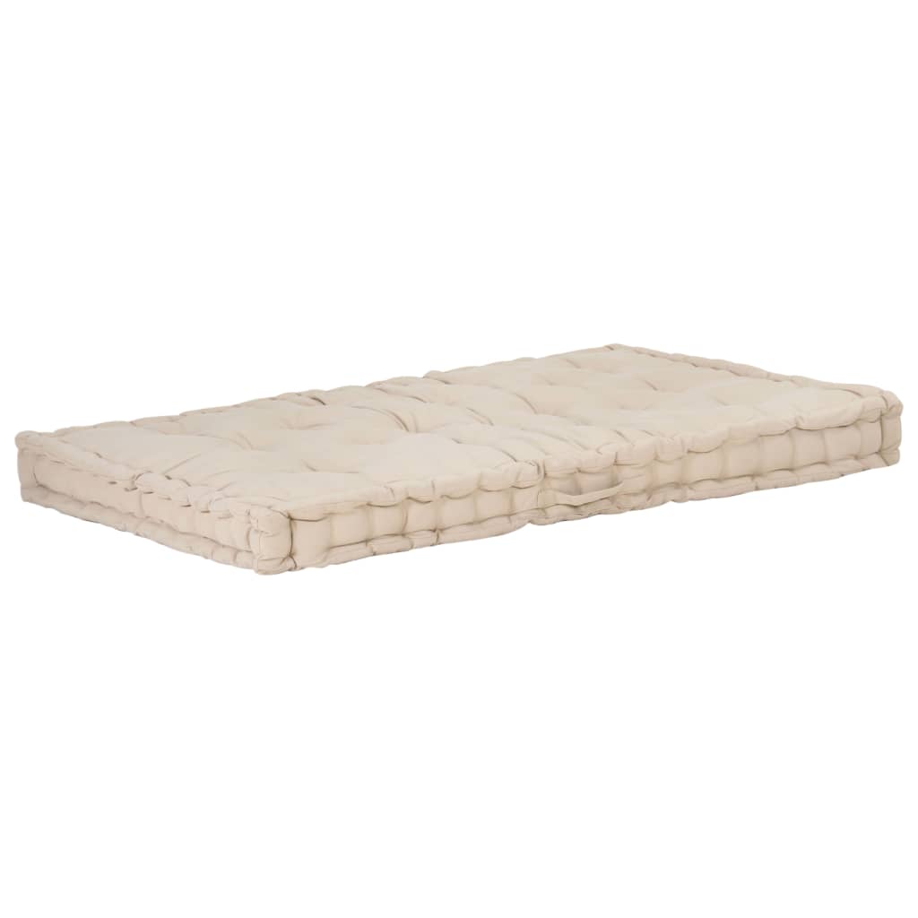 vidaXL Cuscini per Pallet e Pavimento 2 pz in Cotone Beige