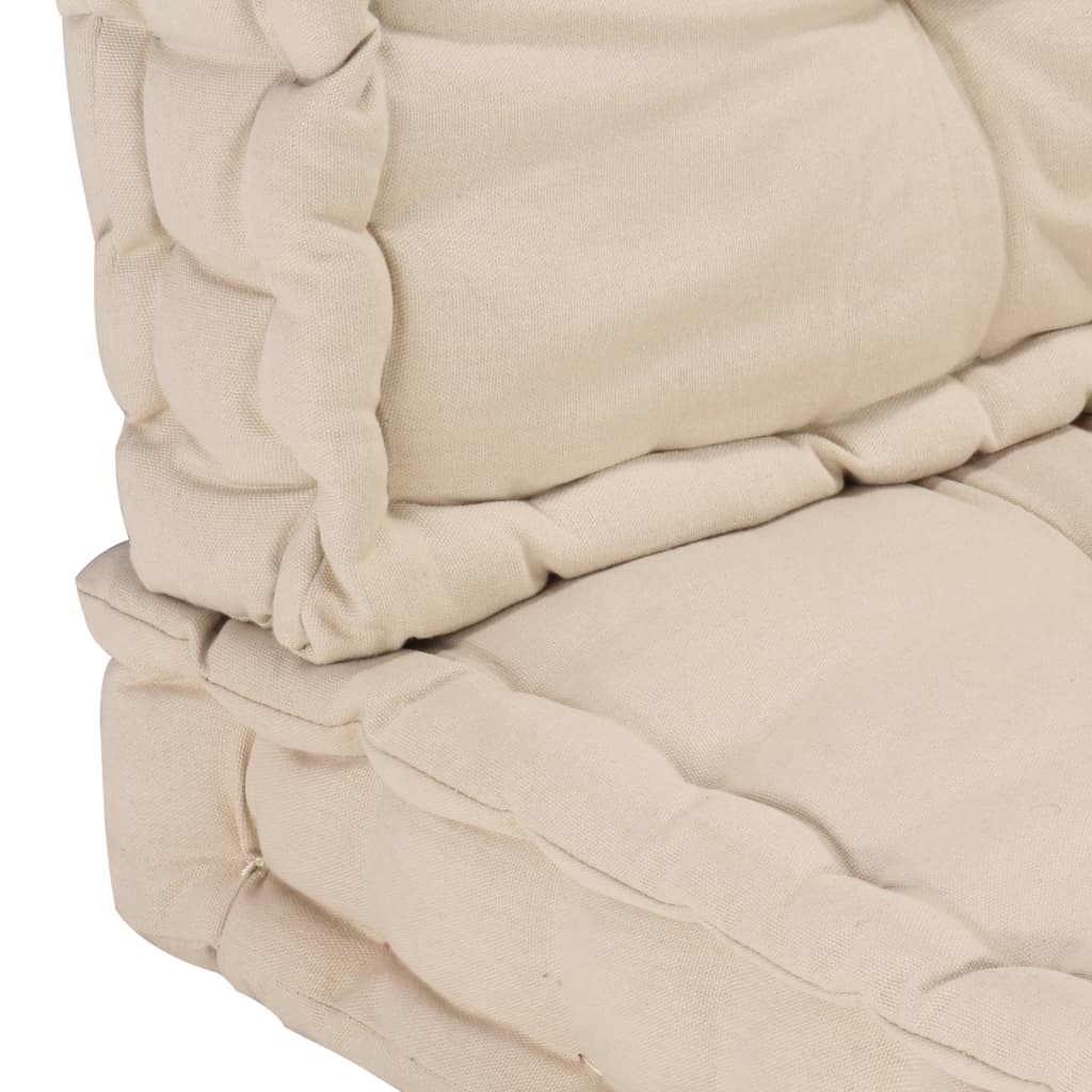 vidaXL Cuscini per Pallet e Pavimento 2 pz in Cotone Beige