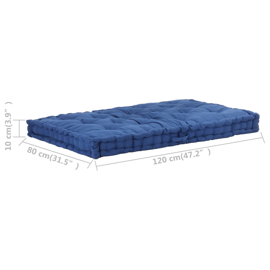 vidaXL Cuscini per Pallet e Pavimento 2 pz in Cotone Blu Chiaro