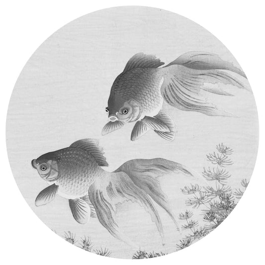 WallArt Carta da Parati Circolare Two Goldfish 190 cm