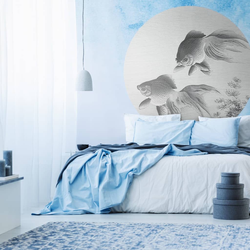 WallArt Carta da Parati Circolare Two Goldfish 190 cm