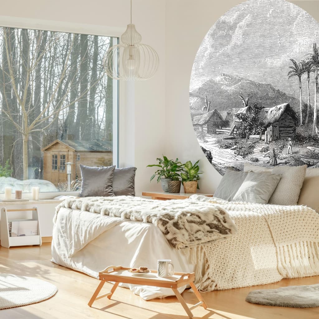 WallArt Carta da Parati Circolare Landscape of Guadeloupe 190 cm