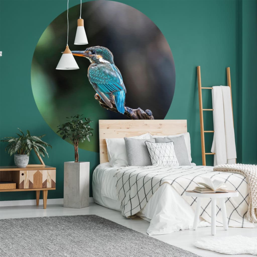 WallArt Cerchio Carta da Parati The Kingfisher 190 cm