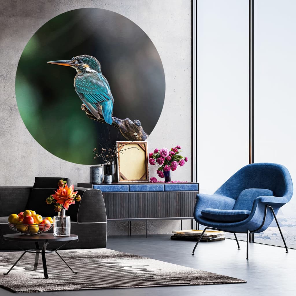 WallArt Cerchio Carta da Parati The Kingfisher 190 cm