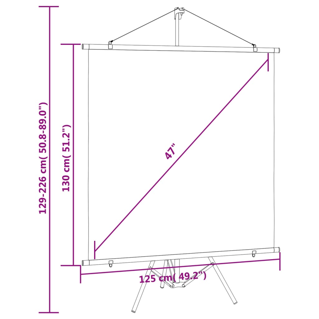 Schermo di Proiezione con Treppiedi 47" 1:1