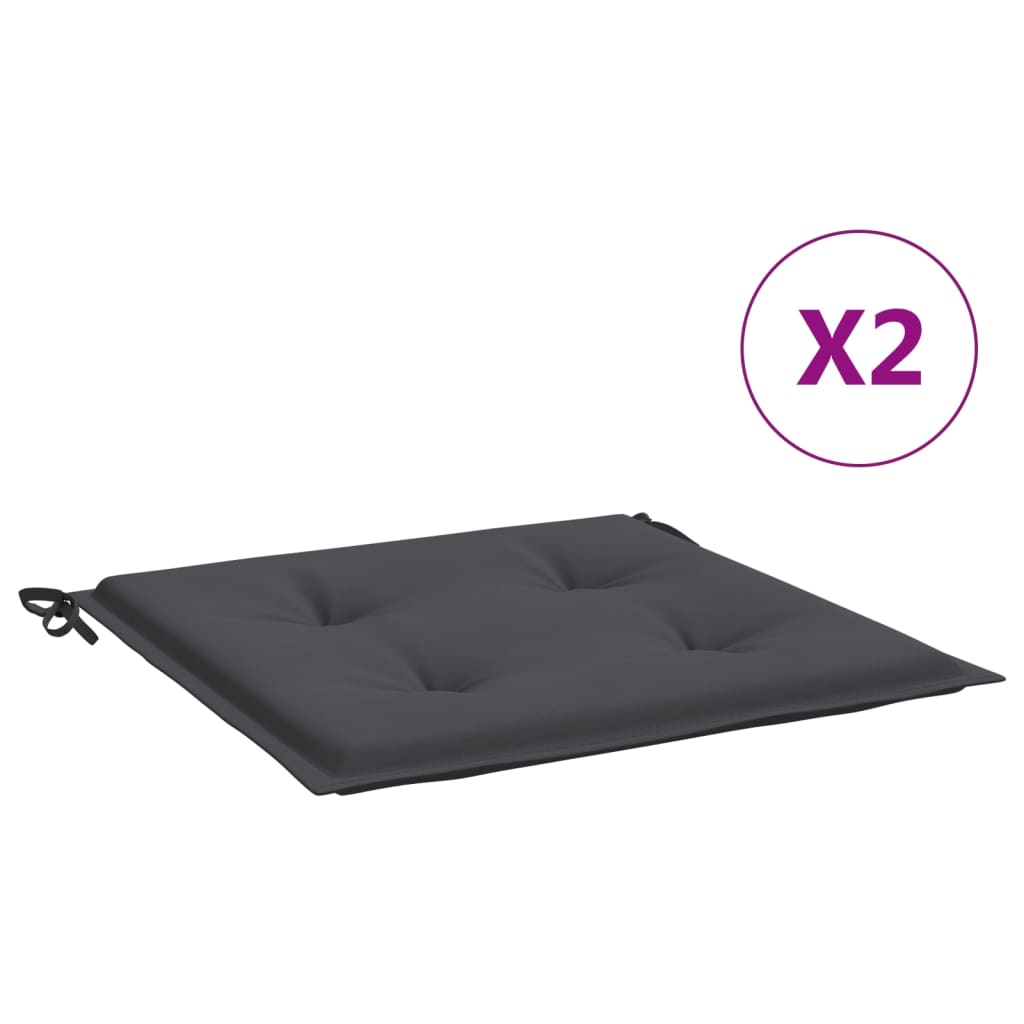 vidaXL Cuscini per Sedia 2 pz Antracite 40x40x3 cm in Tessuto Oxford