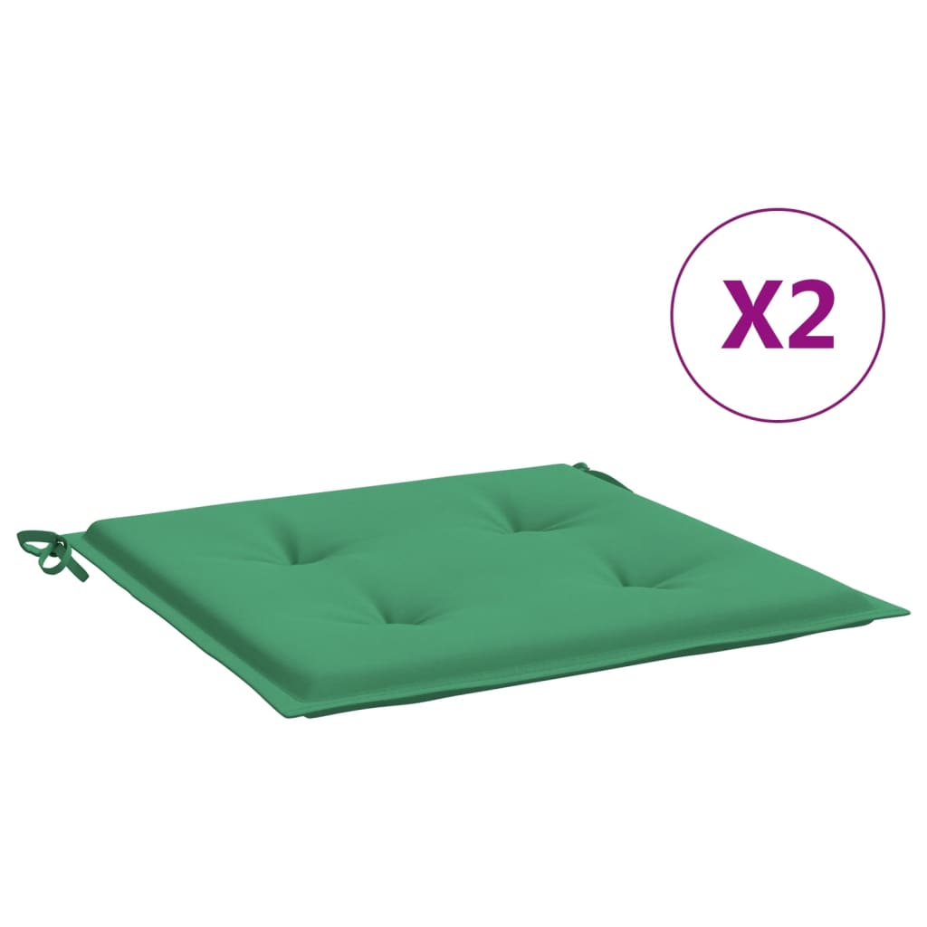 vidaXL Cuscini per Sedia 2 pz Verdi 40x40x3 cm in Tessuto Oxford