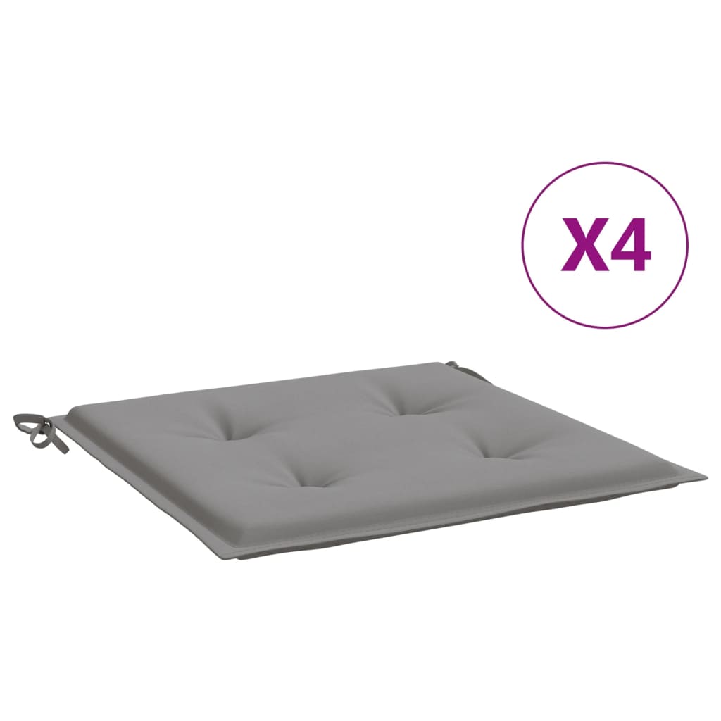 vidaXL Cuscini per Sedia 4 pz Grigi 50x50x3 cm in Tessuto Oxford