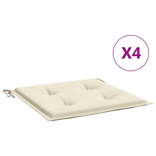 vidaXL Cuscini per Sedia 4 pz Crema 50x50x3 cm in Tessuto Oxford