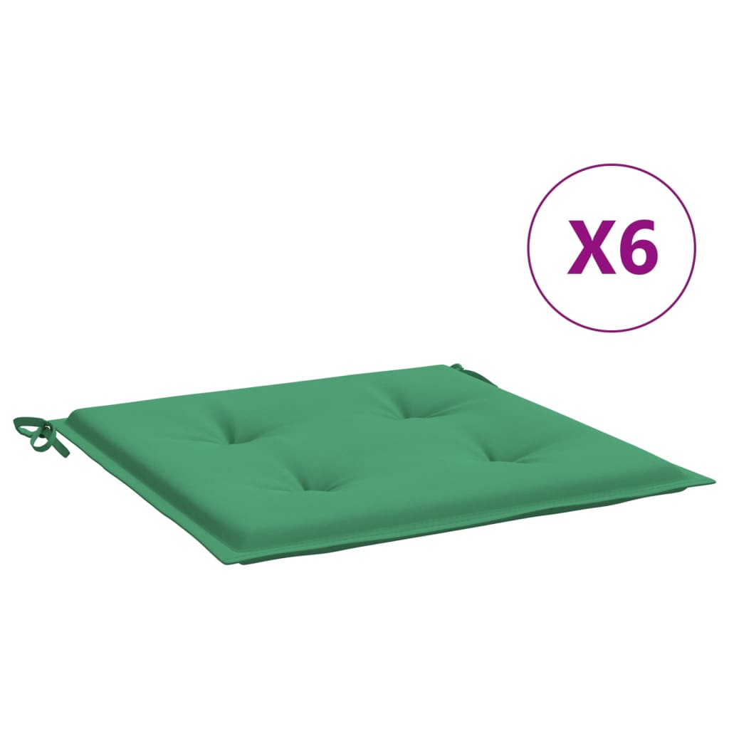 vidaXL Cuscini per Sedia 6 pz Verdi 50x50x3 cm in Tessuto Oxford