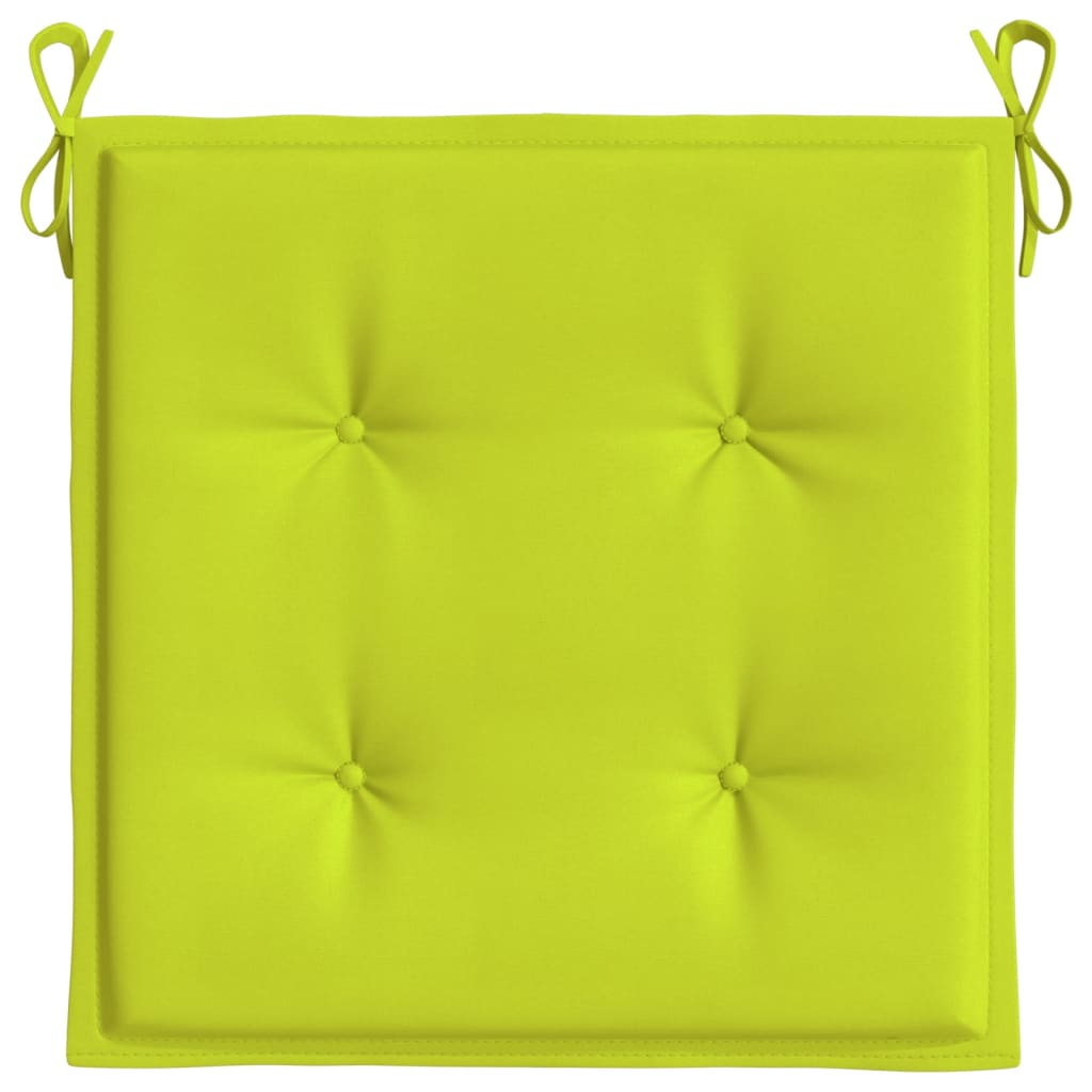 vidaXL Cuscini per Sedia 4 pz Verde Brillante 50x50x3cm Tessuto Oxford