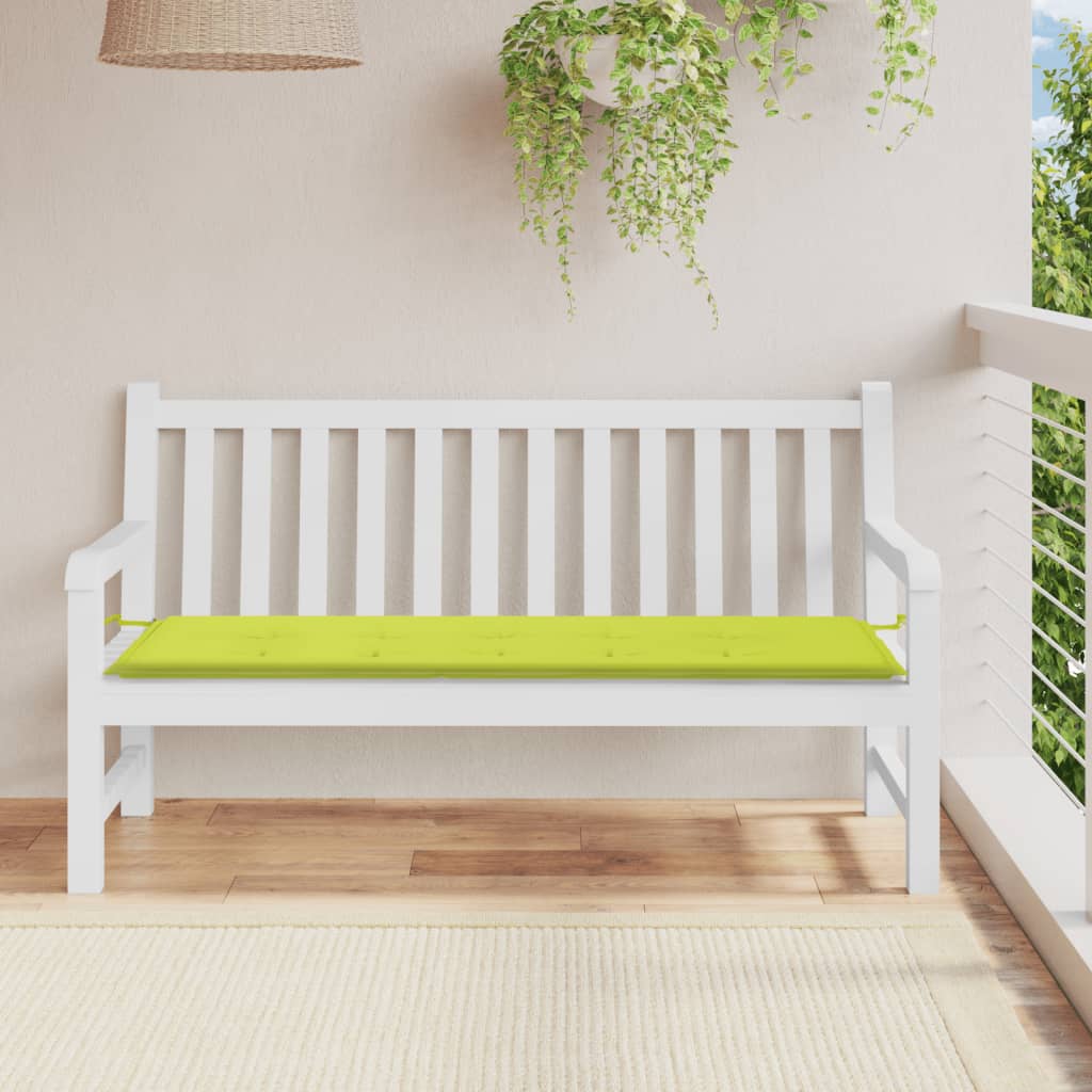 vidaXL Cuscino per Panca Verde Brillante 150x50x3 cm in Tessuto Oxford