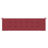 vidaXL Cuscino per Panca Rosso Vino 180x50x3 cm in Tessuto Oxford