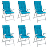 vidaXL Cuscini per Sedie 6 pz Blu 120x50x3 cm in Tessuto