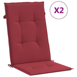 vidaXL Cuscini per Sedie 2 pz Rosso Vino 120x50x3 cm in Tessuto