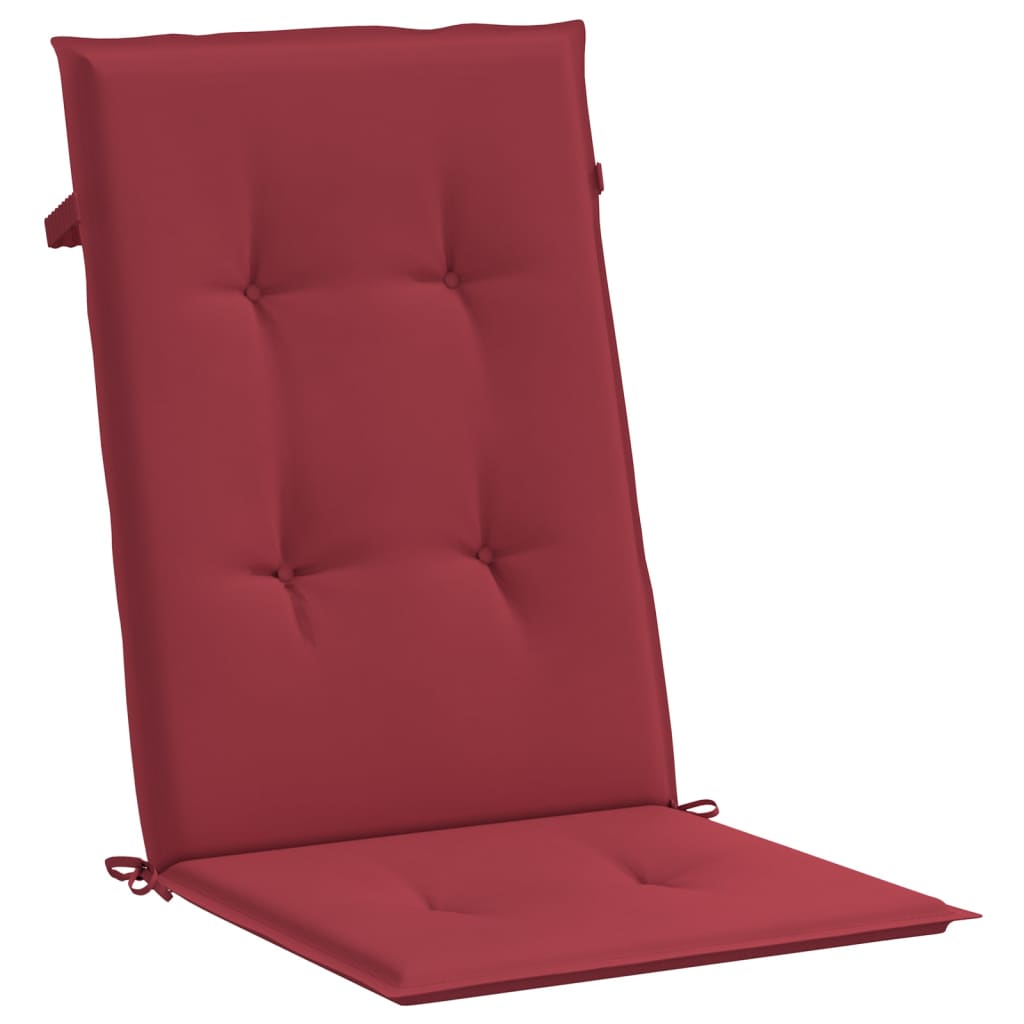 vidaXL Cuscini per Sedie 2 pz Rosso Vino 120x50x3 cm in Tessuto