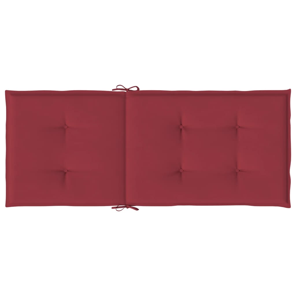 vidaXL Cuscini per Sedie 2 pz Rosso Vino 120x50x3 cm in Tessuto