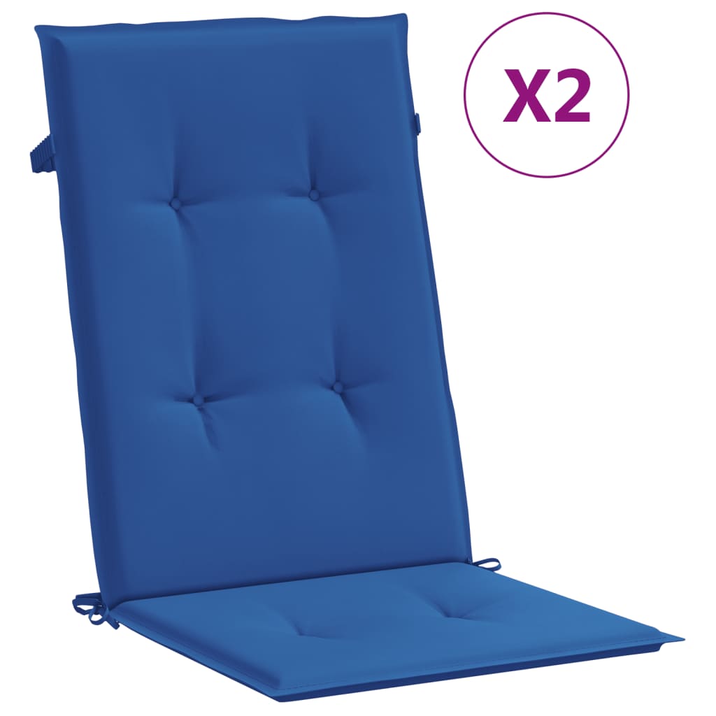 vidaXL Cuscini per Sedie 2 pz Blu Reale 120x50x3 cm in Tessuto