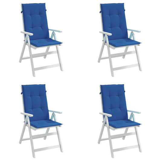 vidaXL Cuscini per Sedie 4 pz Blu Reale 120x50x3 cm in Tessuto