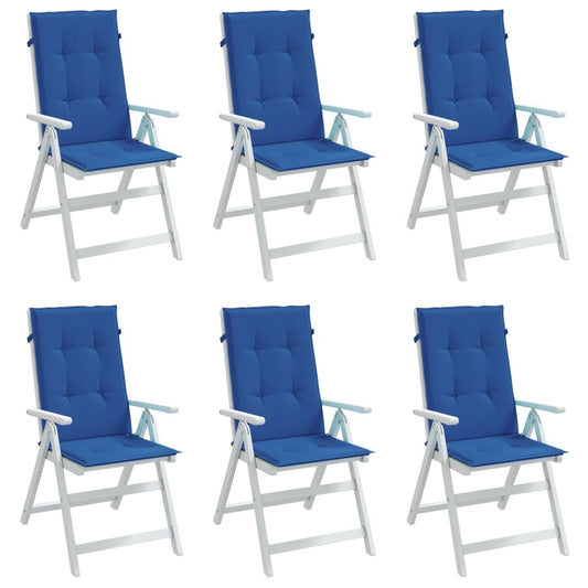 vidaXL Cuscini per Sedie 6 pz Blu Reale 120x50x3 cm in Tessuto