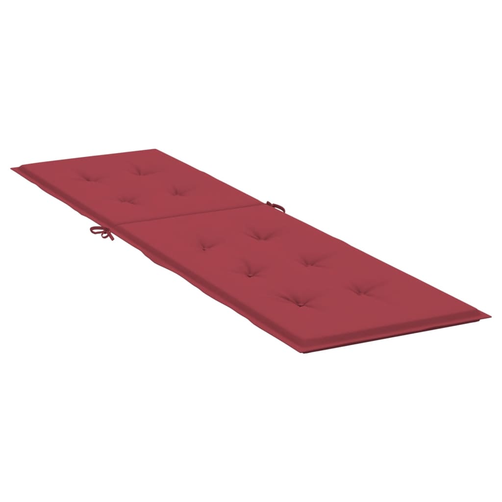 vidaXL Cuscino per Sdraio Rosso Vino (75+105)x50x3 cm