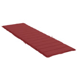 vidaXL Cuscino per Lettino Rosso Vino 200x50x3 cm in Tessuto Oxford