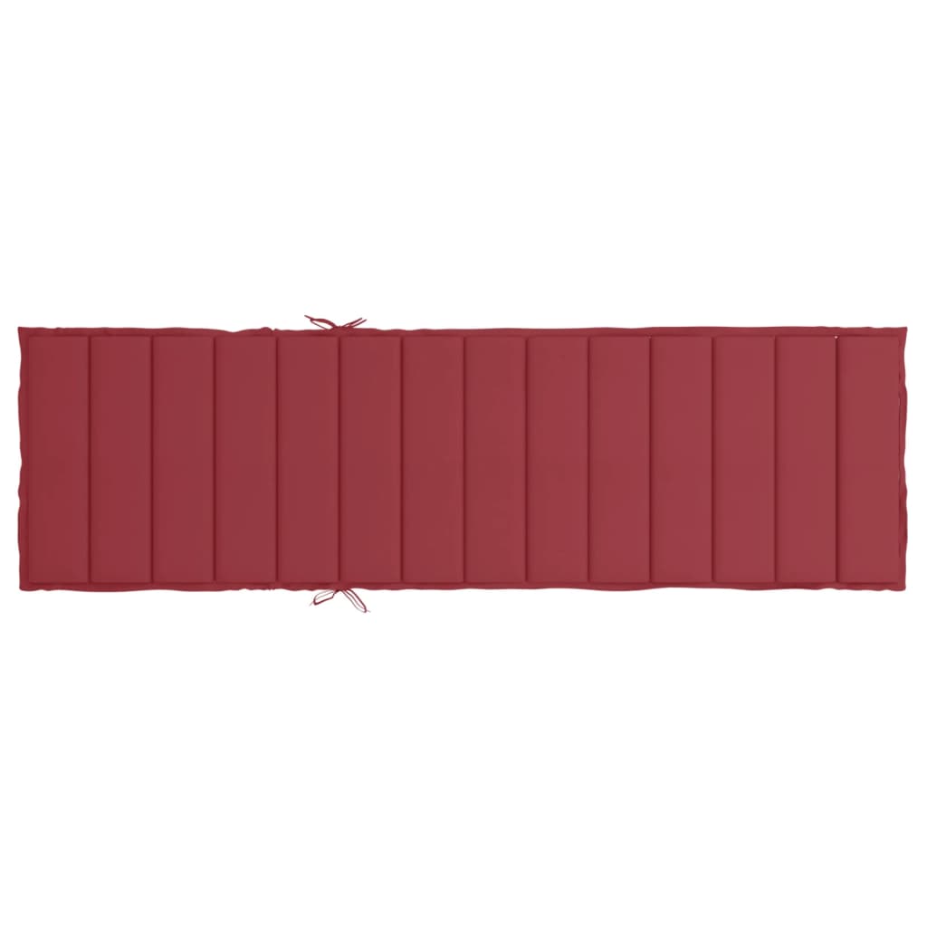 vidaXL Cuscino per Lettino Rosso Vino 200x50x3 cm in Tessuto Oxford