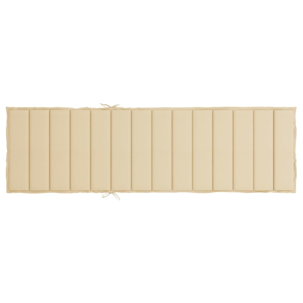 vidaXL Cuscino per Lettino Beige 200x60x3 cm in Tessuto Oxford