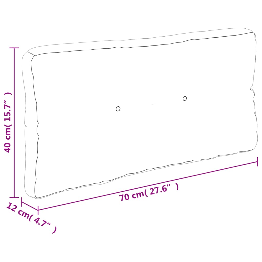 vidaXL Cuscino per Pallet Blu 70x40x12 cm in Tessuto