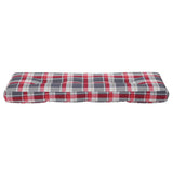 vidaXL Cuscino per Pallet a Quadri Rossi 120x40x12 cm in Tessuto