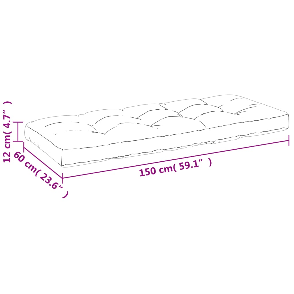 vidaXL Cuscini per Pallet 2 pz Crema in Tessuto