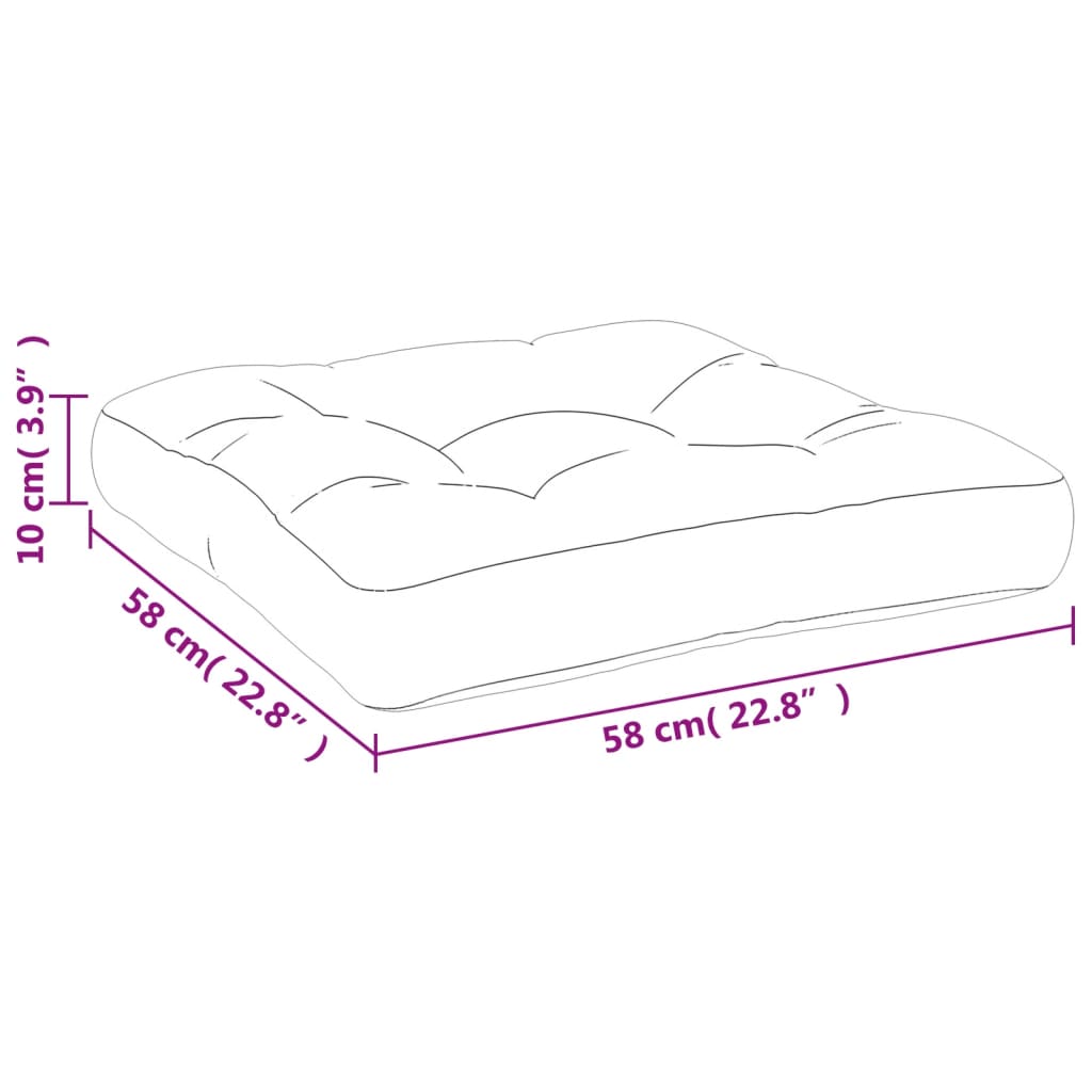 vidaXL Cuscino per Pallet Grigio 58x58x10 cm in Tessuto