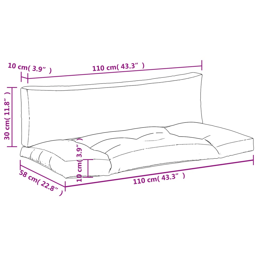 vidaXL Cuscini per Pallet 2 pz Grigi a Quadri in Tessuto