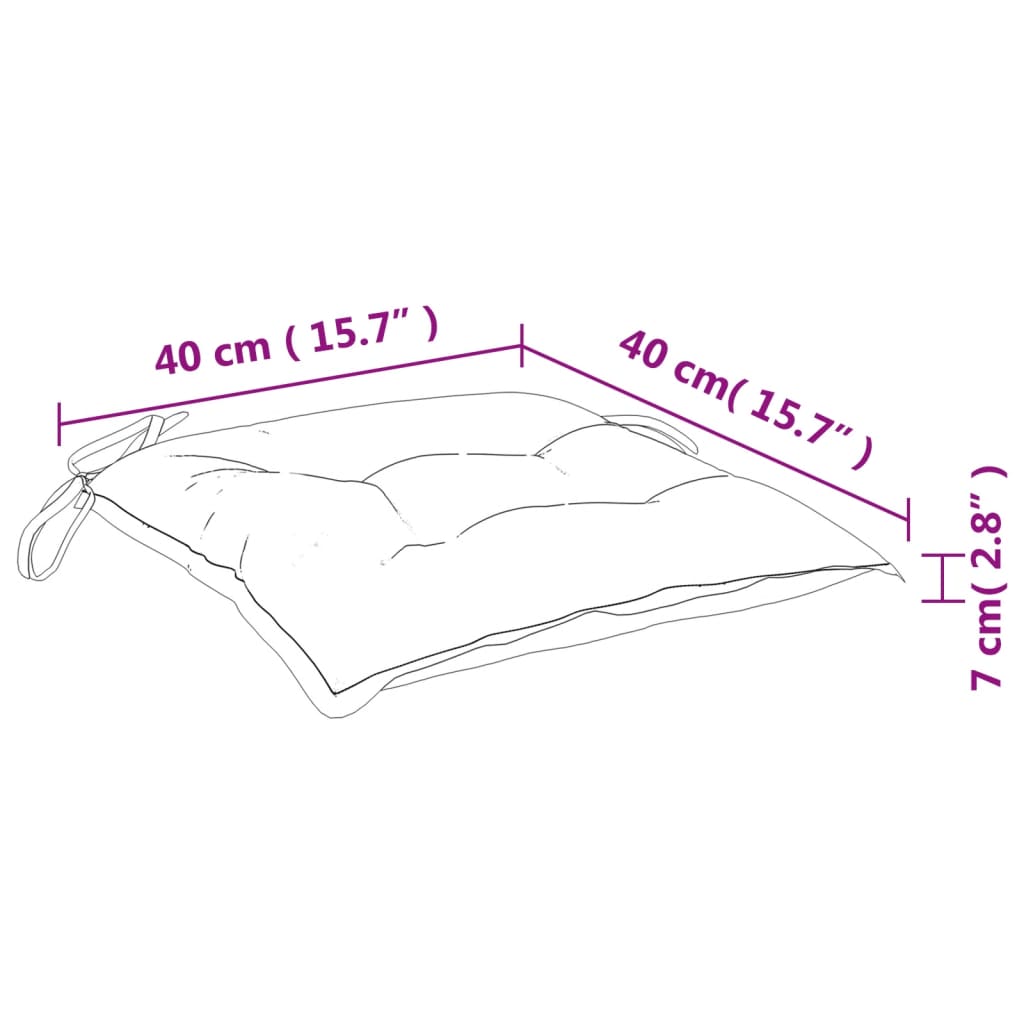 vidaXL Cuscini per Sedia 2 pz Verdi 40x40x7 cm in Tessuto Oxford